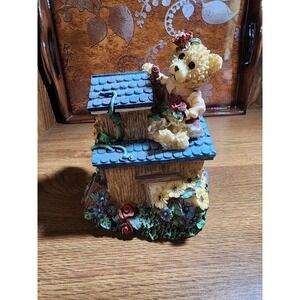 Vintage Bears Figurine Piggy Bank Play House